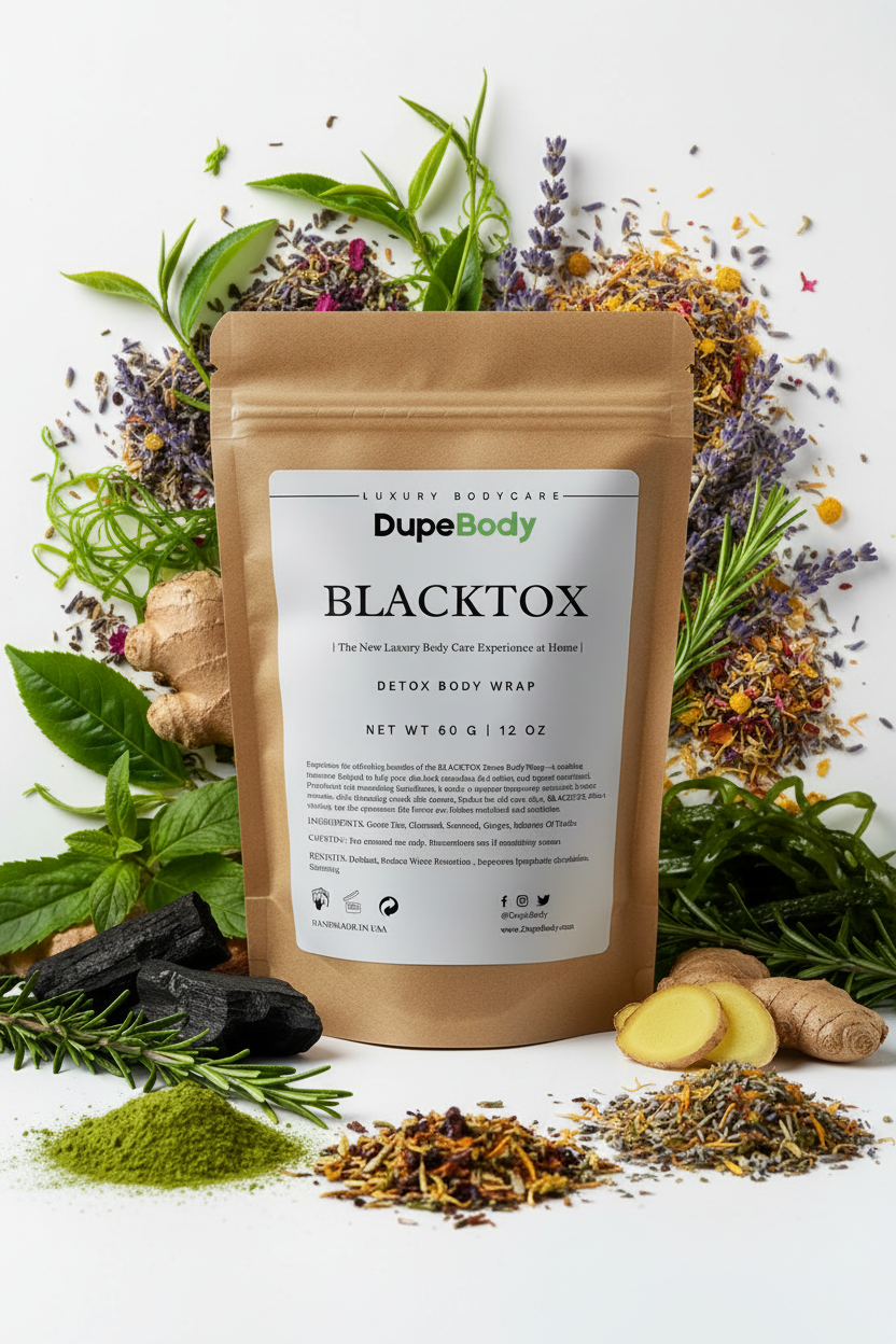 DupeBody BLACKTOX Bright Herbal Pouch Mockup